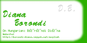 diana borondi business card